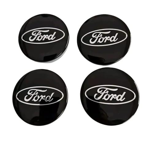 Genuine Ford Black 54mm Alloy Wheel Hub Centre Caps Mondeo Fiesta, Galaxy, Kuga