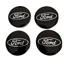 Genuine Ford Black 54mm Alloy Wheel Hub Centre Caps Mondeo Fiesta, Galaxy, Kuga