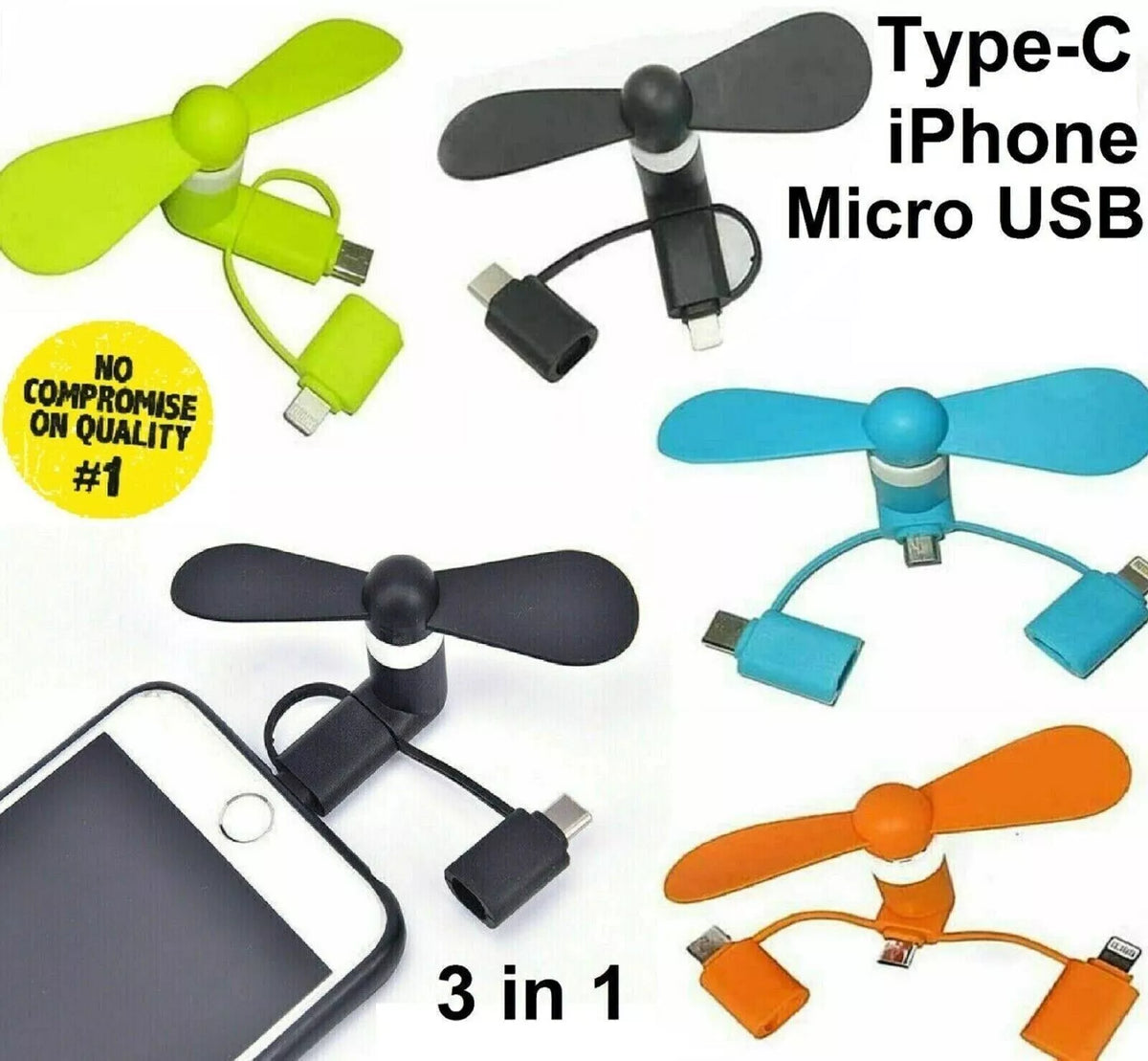 3in1 mini Portable Mobile Phone Fan cooler For Apple iPad Android Samsung Huawei