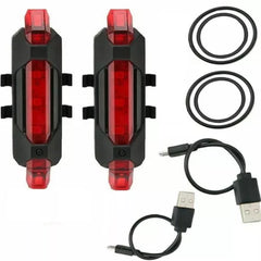 USB Rechargeable Bike Lights Rear Front Hazard Waterproof LED Front & Rear Light