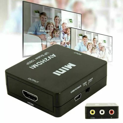 AV to HDMI 1080P RCA CVBS Video Audio Composite Converter Mini Adapter HDTV/DVD