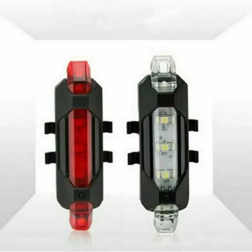 USB Rechargeable Bike Lights Rear Front Hazard Waterproof LED Front & Rear Light